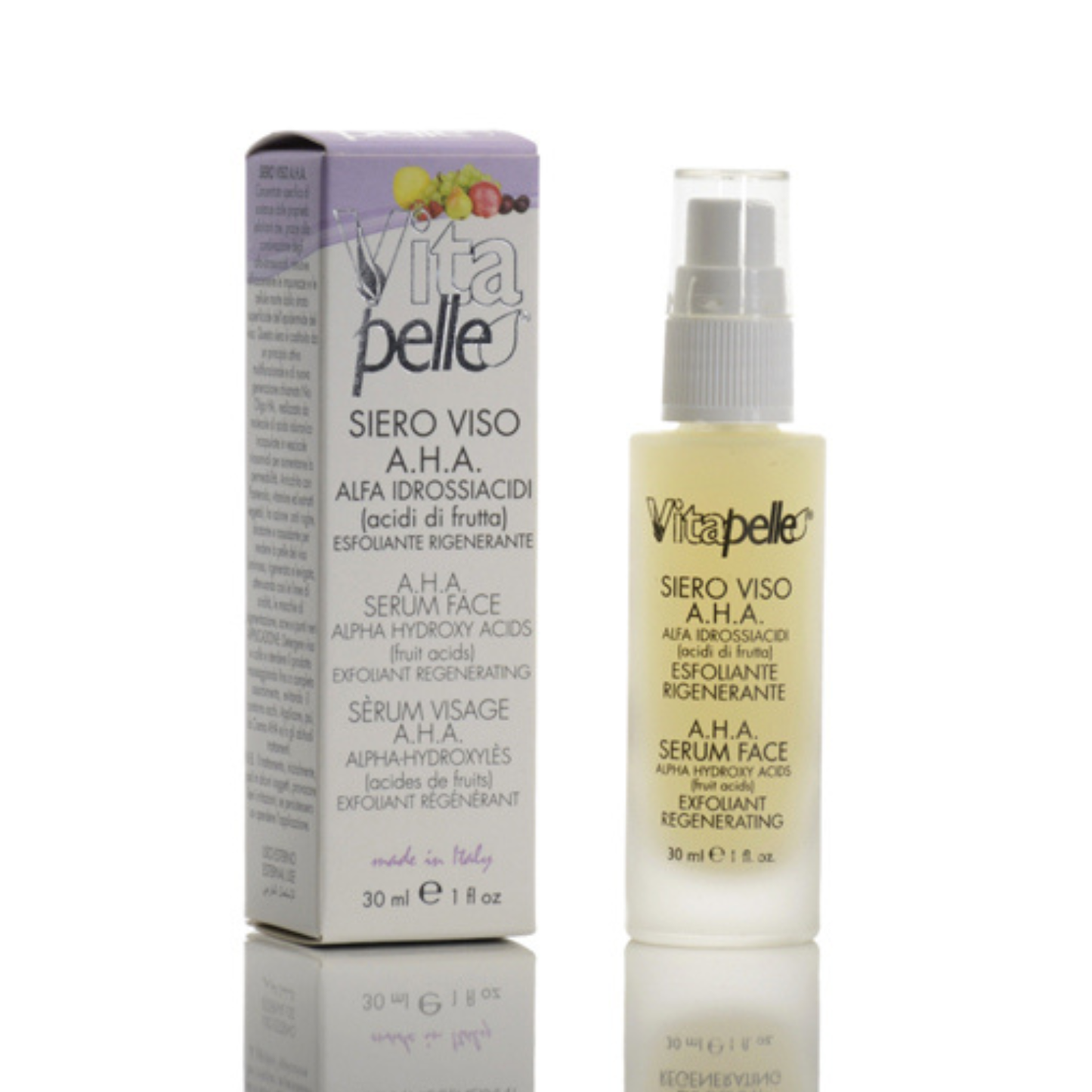 Siero rigenerante viso agli acidi della frutta AHA - Vitapelle